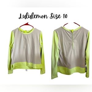 Lululemon Reflective Gray & Neon Yellow/Green Size 10 pullover